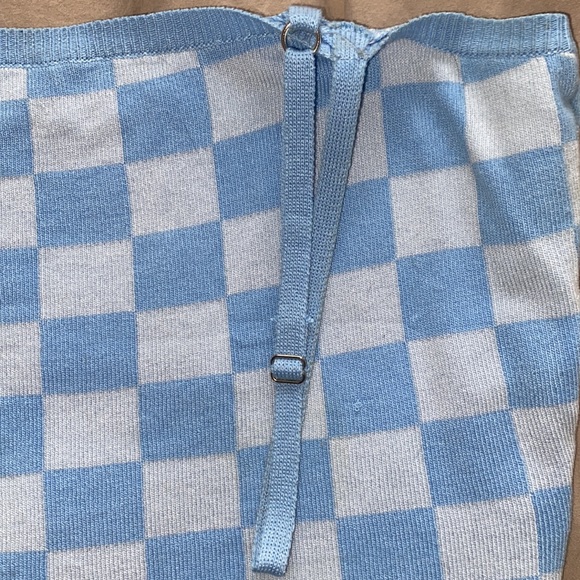 2 piece like new sweater combo knit cardigan tank top set crop top checker print - Picture 7 of 7